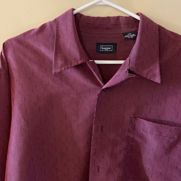 Haggar long sleeve button down dressy shirt Large - Picture 3 of 9